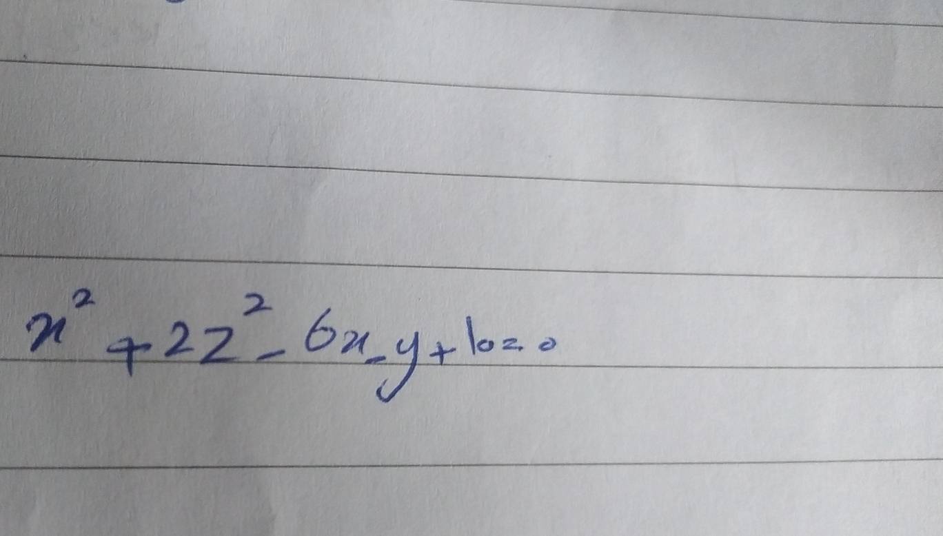 x^2+2z^2-6x-y+10=0