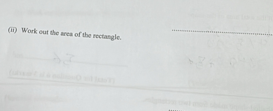 (ii) Work out the area of the rectangle.