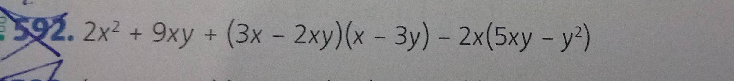 2x^2+9xy+(3x-2xy)(x-3y)-2x(5xy-y^2)