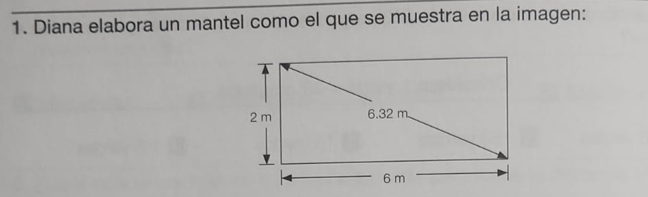 Diana elabora un mantel como el que se muestra en la imagen: