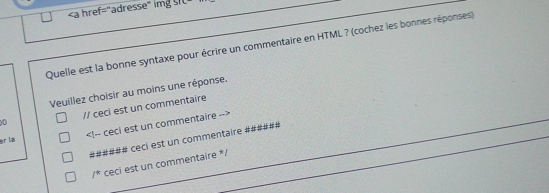 // ceci est un commentaire
00

###### ceci est un commentaire ######
er la
/^x ceci est un commentaire */