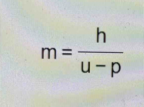 m= h/u-p 