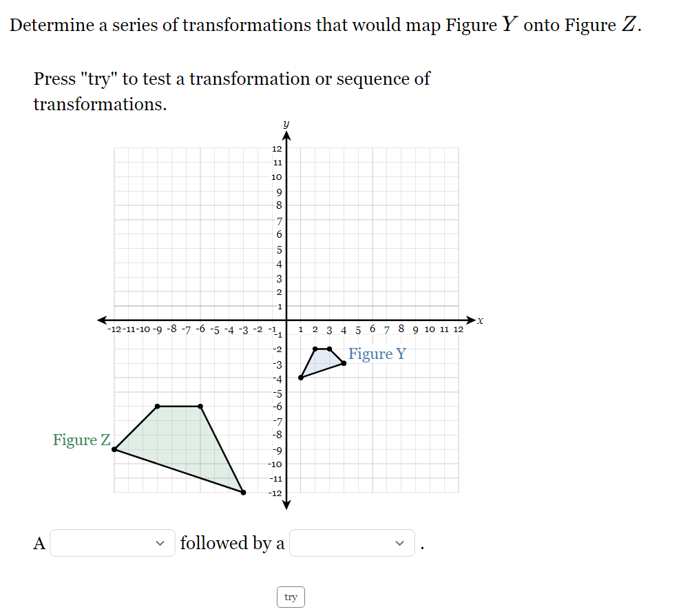 Solved: Determine a series of transformations that would map Figure Y ...