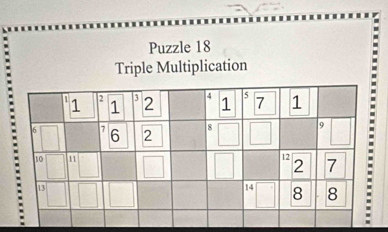 Puzzle 18 
Triple Multiplication