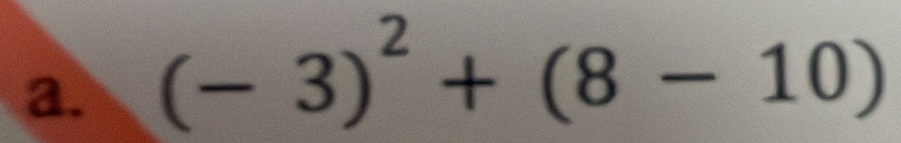 (-3)^2+(8-10)