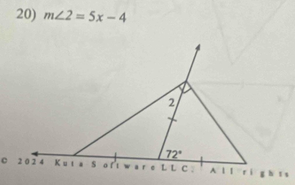 m∠ 2=5x-4