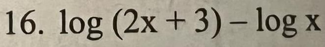 log (2x+3)-log x