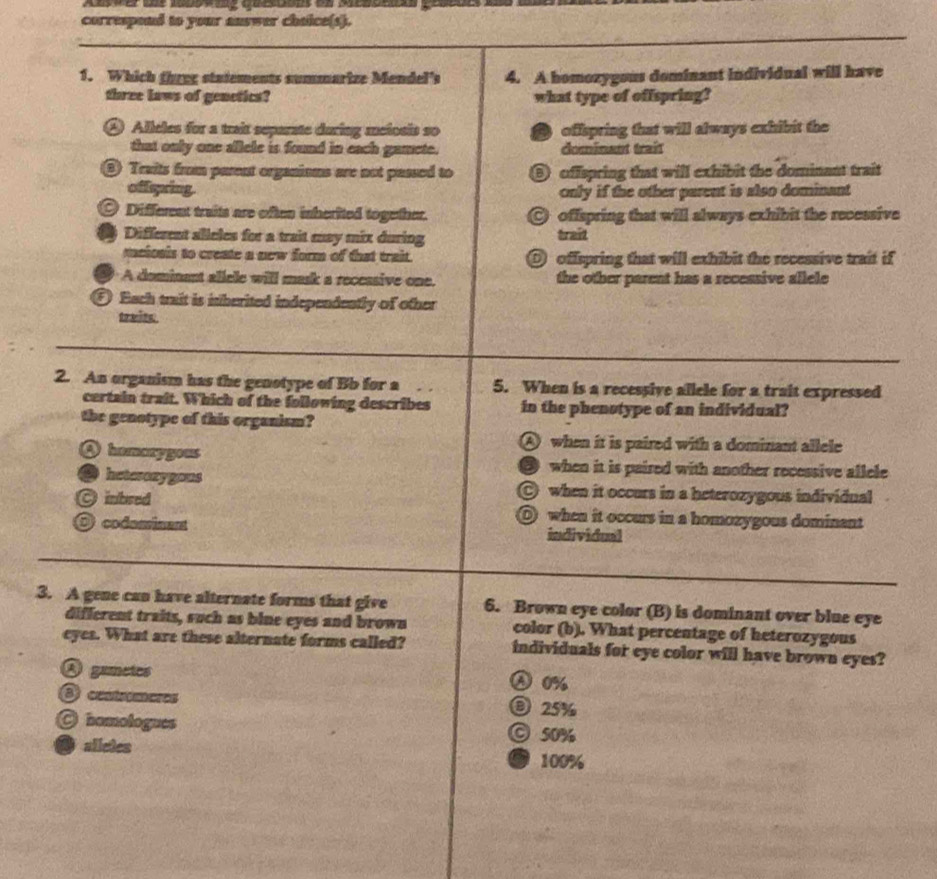 correspond to your answer choice(s).
e
3