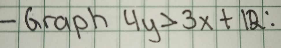 Graph 4y>3x+12 :