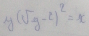 y(sqrt(y)-2)^2=x