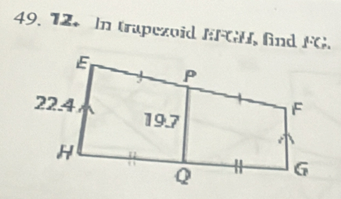 In trapezoid EFG, find FCP.