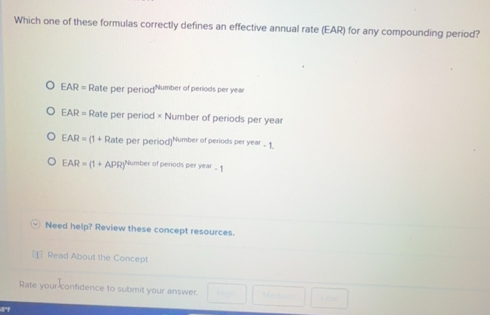 Solved: Which one of these formulas correctly defines an effective ...