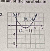 uation of the parabola in
2.