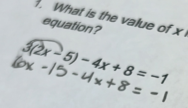 What is the value of x
equation?