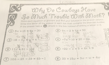 Solved: Why Do Cowboys Have So Much Trouble With Math? Solve each ...