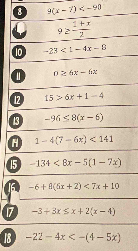 8 9(x-7)
1
1
1
18