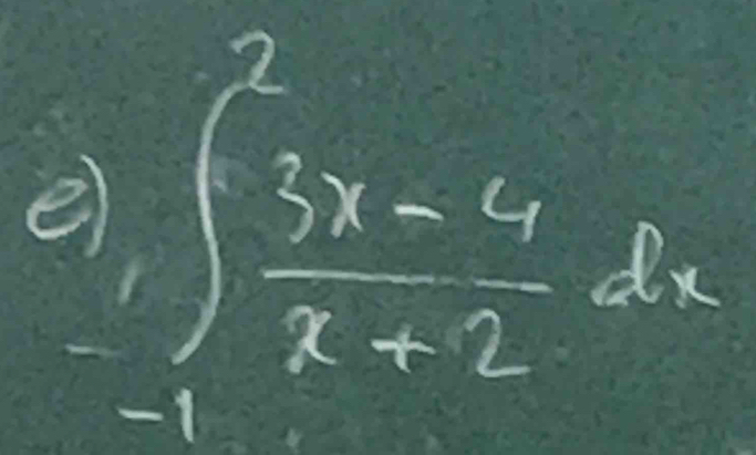 ∈t _(-1)^2 (3x-4)/x+2 dx