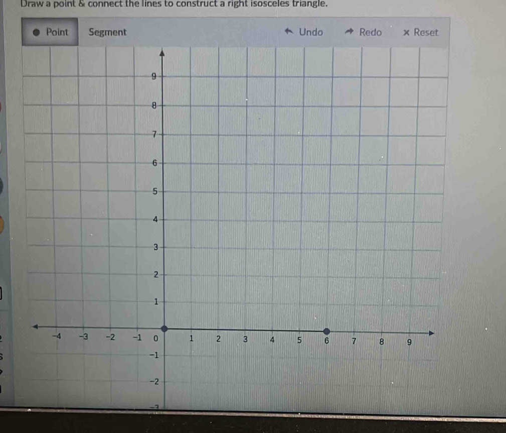 Solved: Draw a point & connect the lines to construct a right isosceles ...