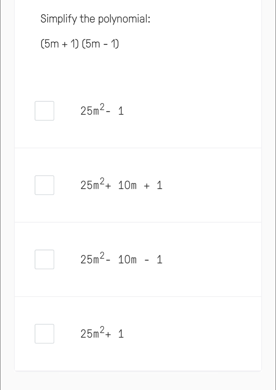 Simplify the polynomial: