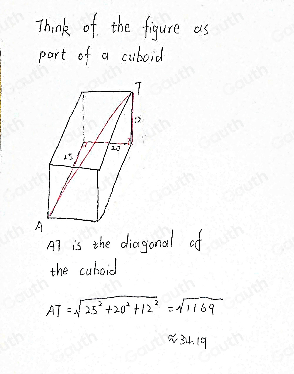 Solved: From a point A, a pylon is 25 m north and 20 m east. The pylon ...