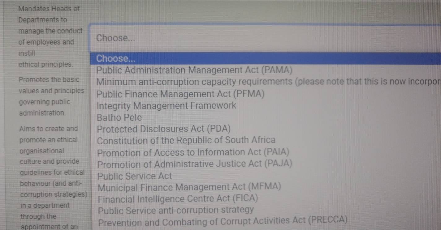 Solved: Mandates Heads of Departments to manage the conduct of ...