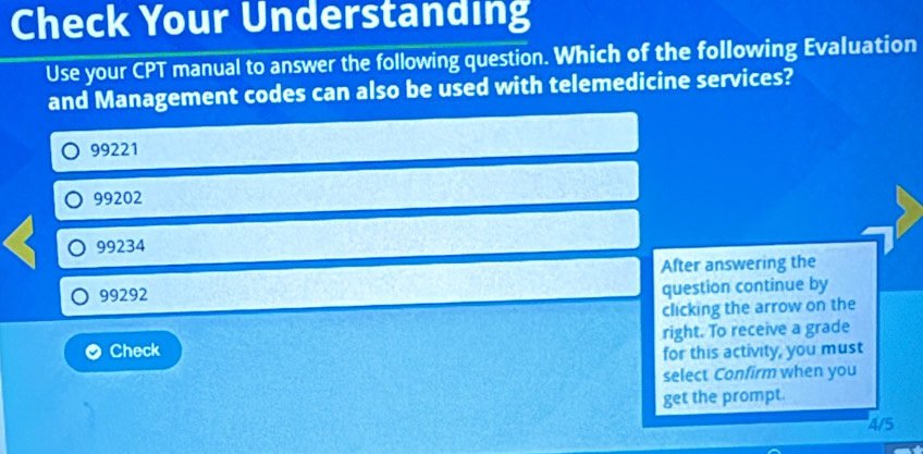 Solved: Check Your Understanding Use your CPT manual to answer the ...