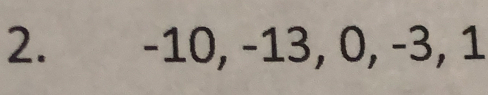 -10, -13, 0, -3, 1