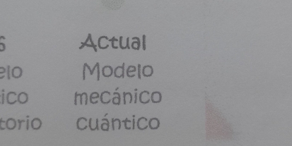 Actual 
0 Modelo 
ico mecánico 
torio cuántico