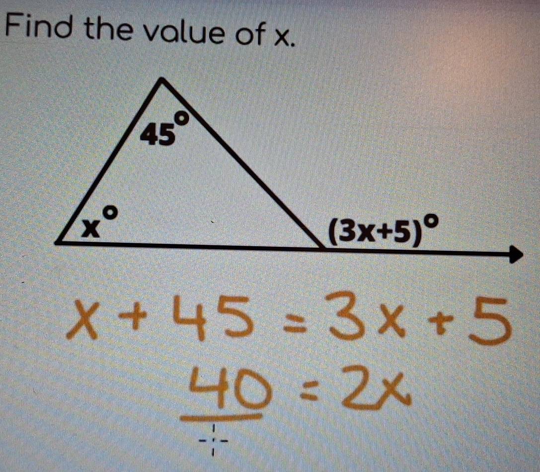 Find the value of x.
x+L