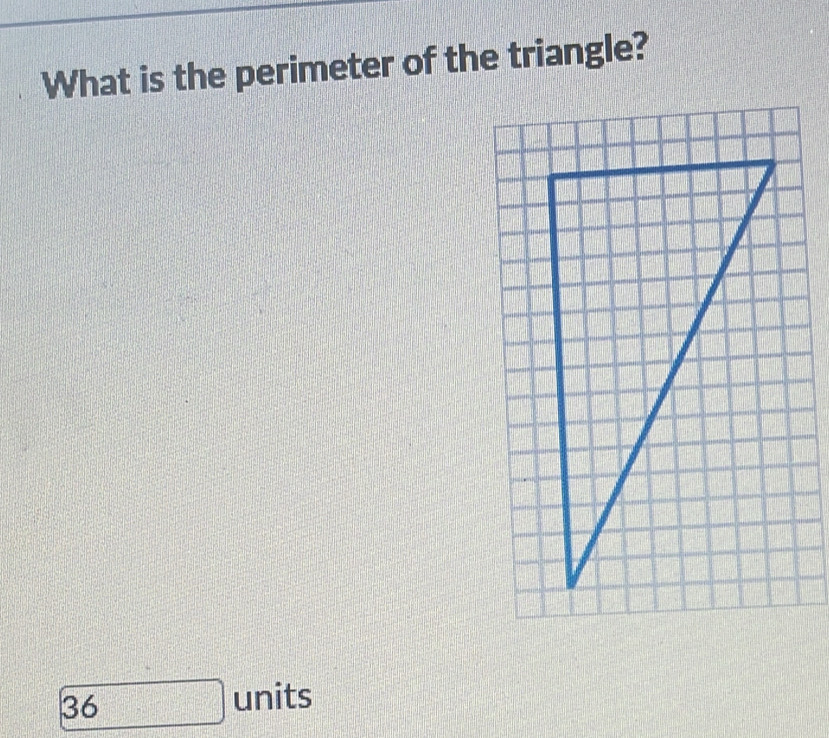 What is the perimeter of the triangle?
36
units