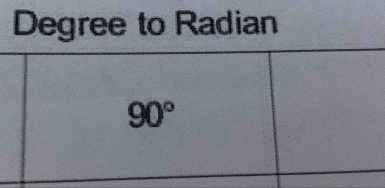 Degree to Radian