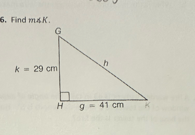 Find m∠ K.