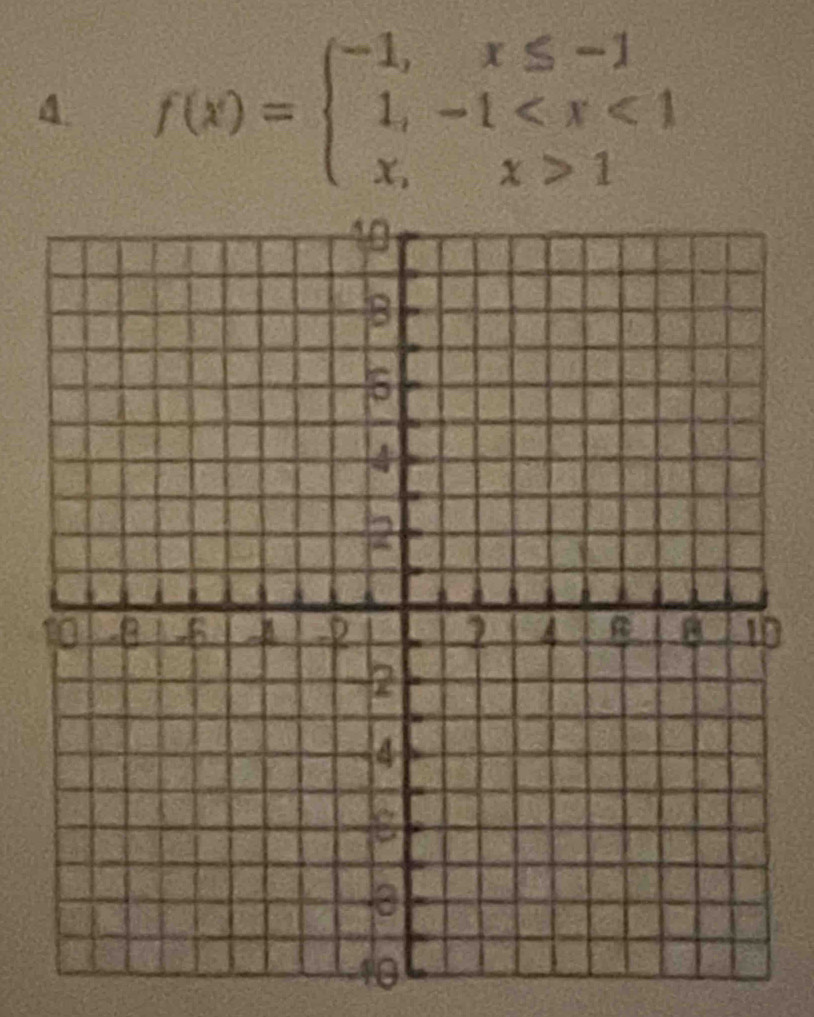 f(x)=beginarrayl -1,x≤ -1 1,-1 1endarray.