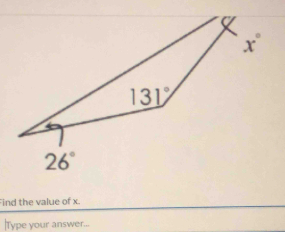 Find the value of x.
Type your answer...