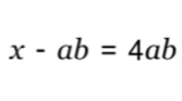 x-ab=4ab