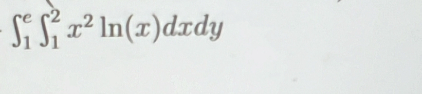 ∈t _1^(e∈t _1^2x^2)ln (x)dxdy