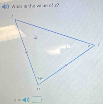 What is the value of z?
z=s(| □°