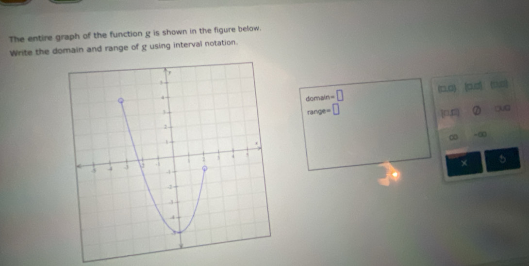 Resuelto:The entire graph of the function g is shown in the figure ...
