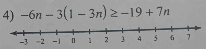 -6n-3(1-3n)≥ -19+7n