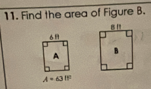 Find the area of Figure B.
A=63It^2