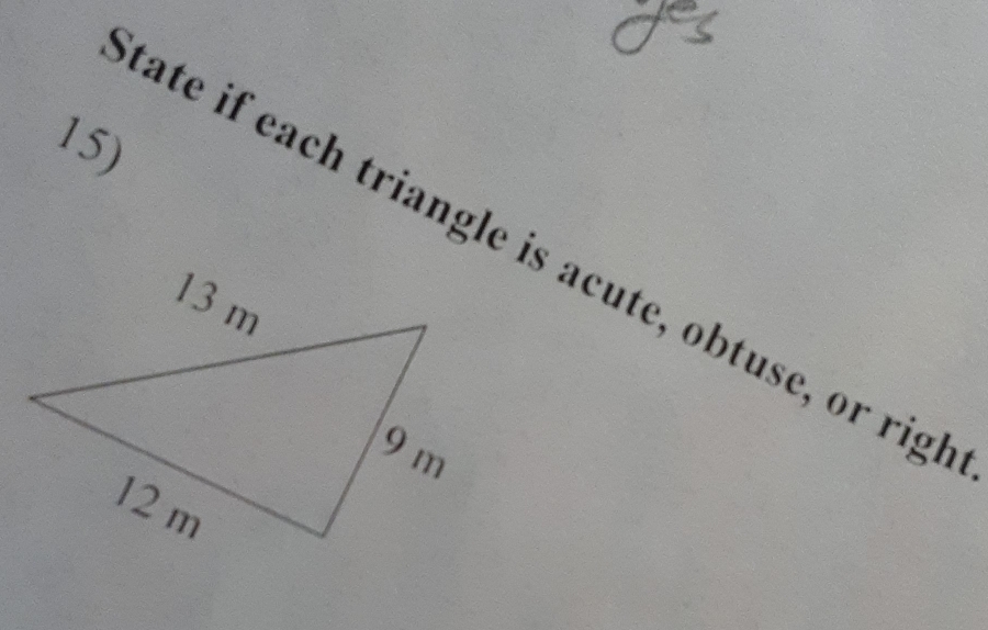 tate if each triangle is acute, obtuse, or righ