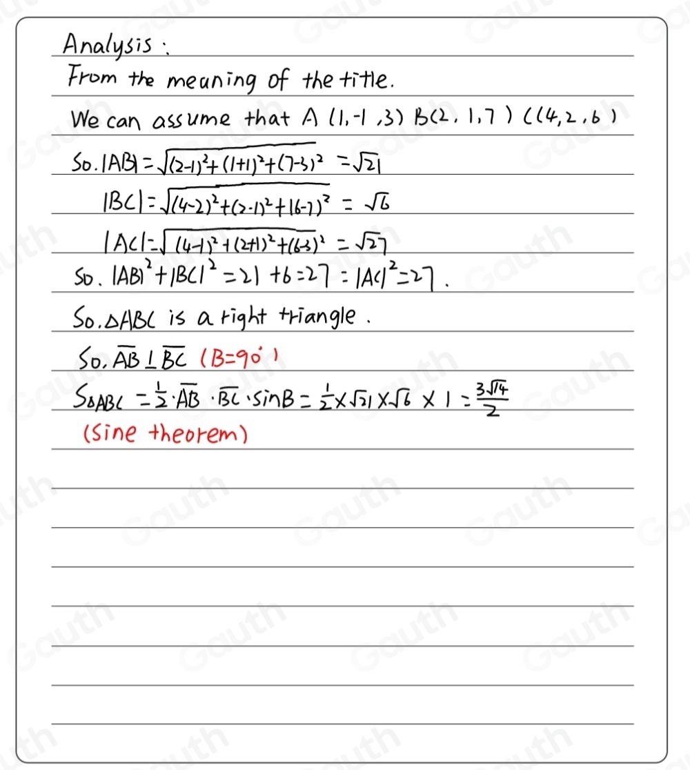 Solved: Prove that the three points (1,-1,3) (2,1,7) 1, and (4,2,6) are ...