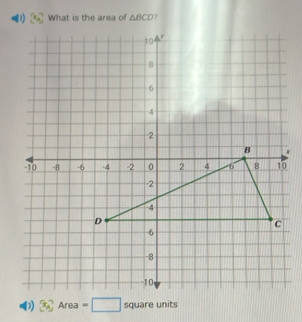 What is the area of △ BCD ?
=□ square units