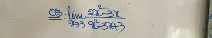 limlimits _xto 3 (2x^2-3x)/x^2-3x+3 