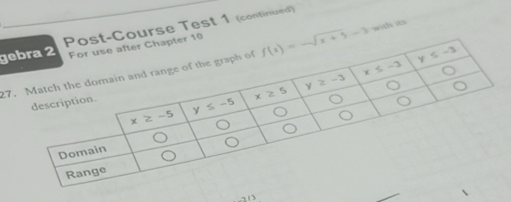 ourse Test 1 (continued)
g
27 with its