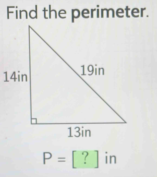 Find the perimeter.
||
P= [ ? ] | r