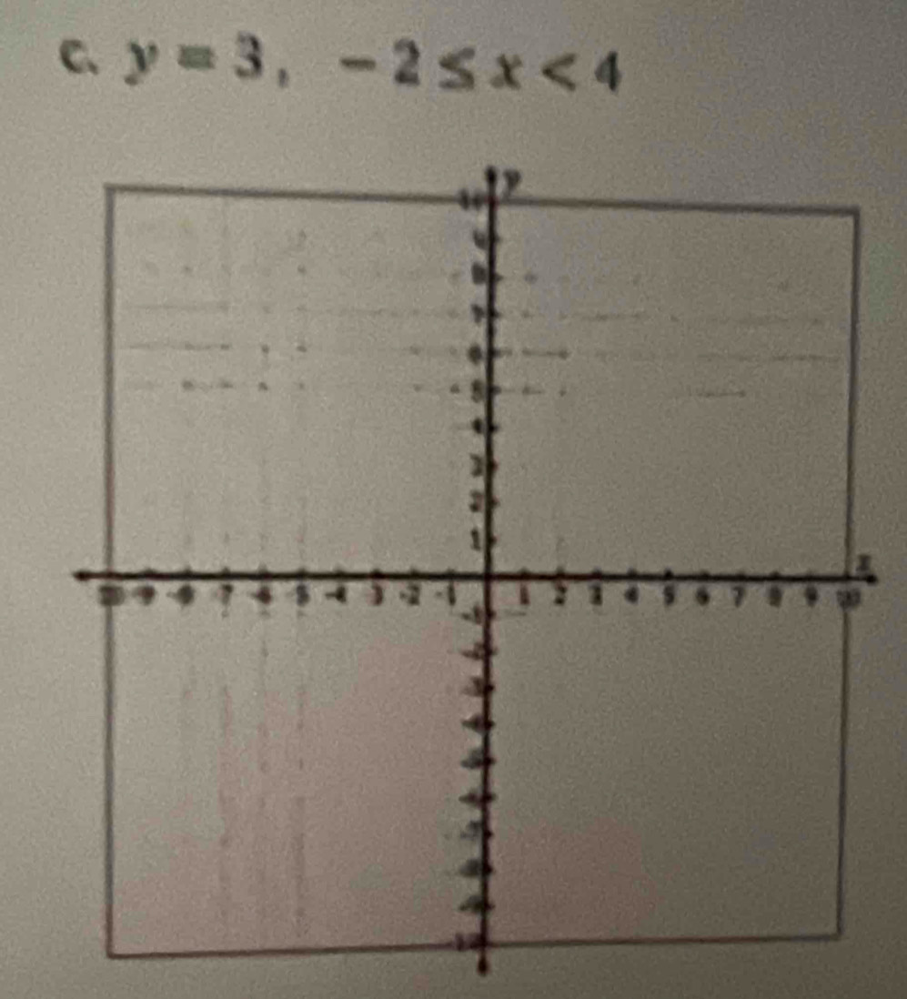 C、 y=3, -2≤ x<4</tex> 
a