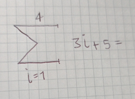 sumlimits _(i=1)^43i+5=