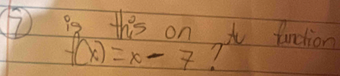 ② i2 this on to function
f(x)=x-7