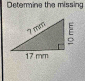 Determine the missing